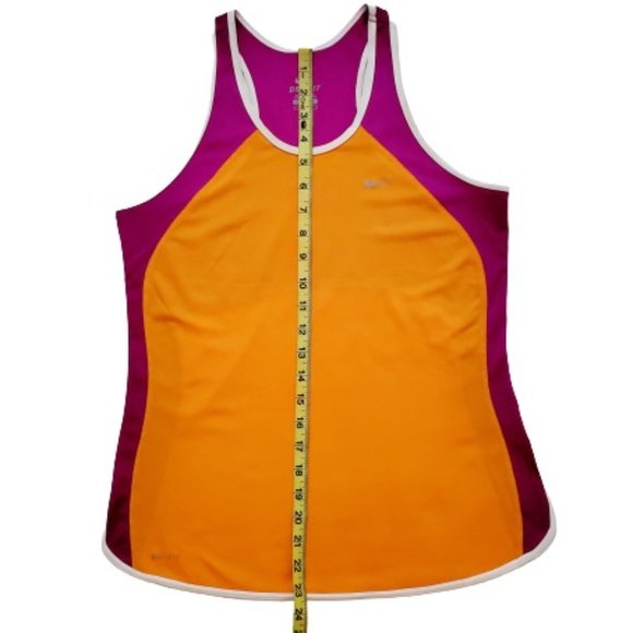Nike Dri-Fit Women's Purple Orange Color Block Racerback Athletic Tank Top M - Picture 5 of 8
